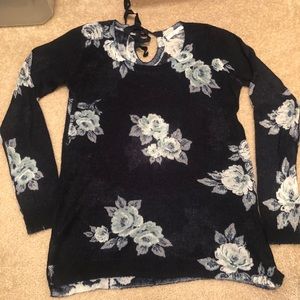 LC Lauren Conrad floral knit sweater